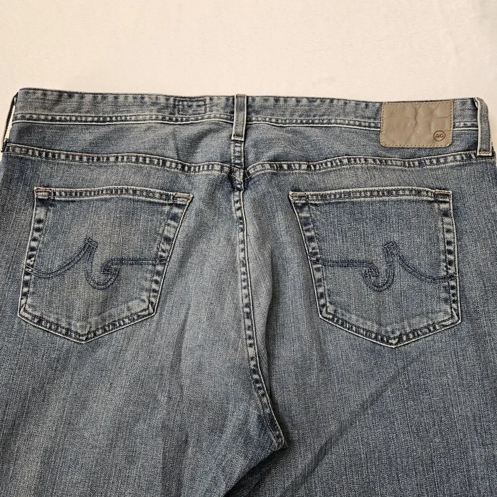 AG Jeans Mens 42x31 Everett Slim Straight Blue Medium Wash Denim Zip Fly Pockets
